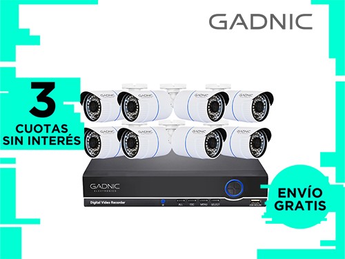 Cámaras de Seguridad x8 + DVR Gadnic SX16 IP Premium Interior / Exteri