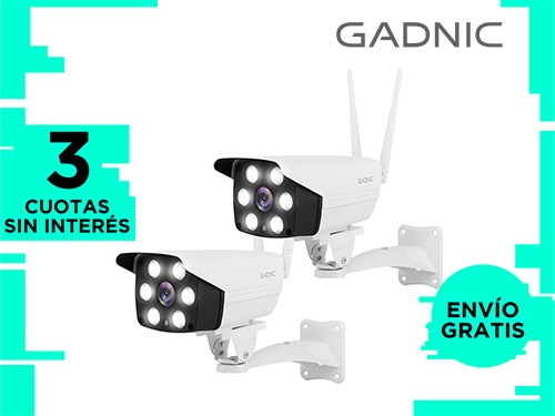 Camaras De Seguridad Gadnic CM200W x2 IP WIFI Exteriores HD 1080P