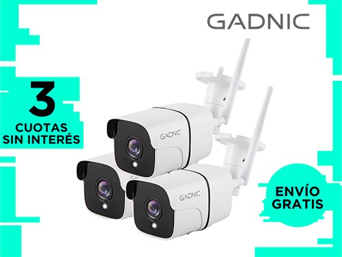 Kit Camaras de Seguridad Gadnic IP Wifi Exterior x3