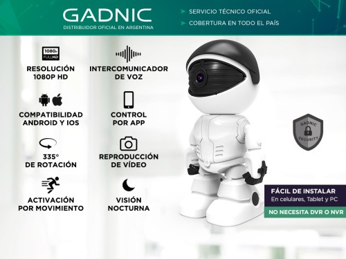 Cámara de Seguridad Robot Gadnic Visión día/noche