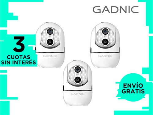 Kit X3 Cámaras de Seguridad Gadnic con Lente Dual