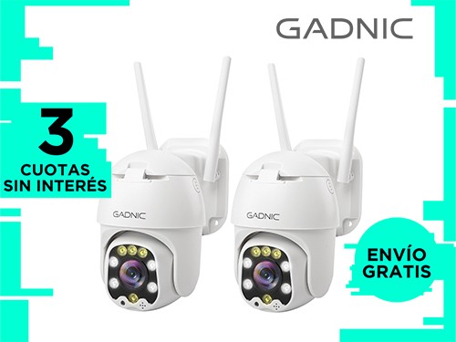 Camaras De Seguridad Gadnic DM300W x2 IP WIFI Para Exteriores 1080P Vi