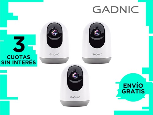 Kit x3 Cámaras de Seguridad Gadnic IP Motorizada 3MP Full HD Visión No