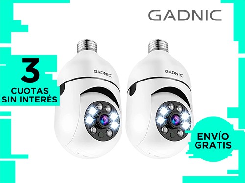 Kit x2 Camara IP Bulbo Gadnic