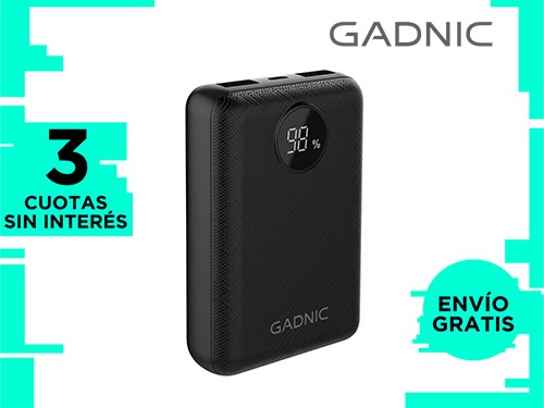 Cargador Portátil Gadnic 18000 mAh Carga Rápida 2 USB