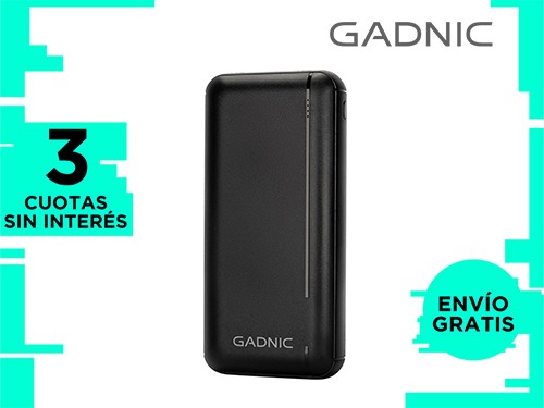 Cargador Portátil Gadnic 25000 mAh Carga Rápida 2 USB