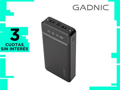 Cargador Portátil Gadnic K43 20000 mAh 2 puestos USB + Display