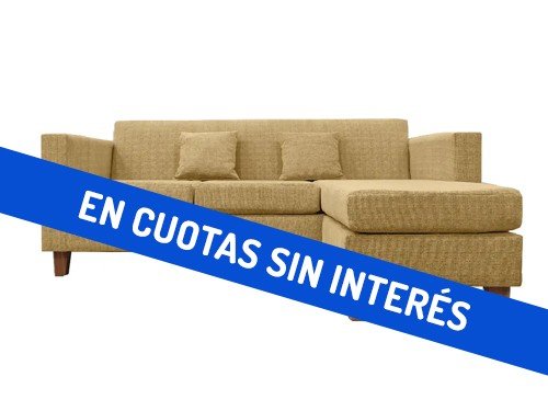 Sillón Esquinero Munich 3 Cuerpos De Chenille Beige Anubis