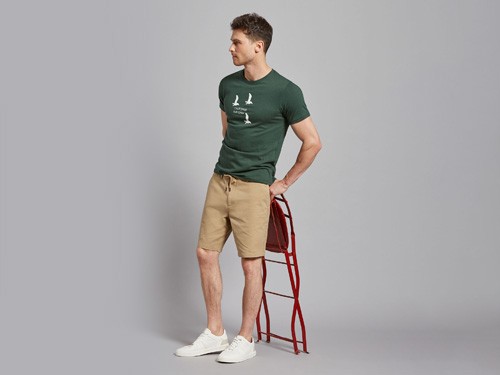 Bermuda sport de gabardina lisa khaki