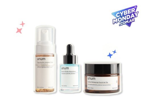 Kit Espuma Limpieza Facial Serum Hialuronico y Crema Dia Unum