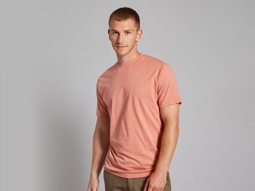 Remera lisa de jersey coral