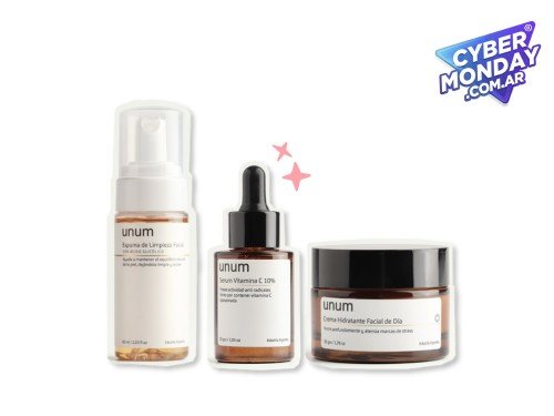 Kit Espuma Limpieza Facial Serum Vitamina C Crema Dia Unum