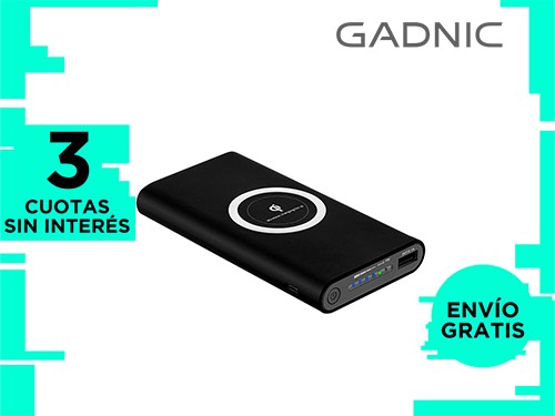 Power Bank Gadnic 10000 mAh con Doble Carga y Carga Rápida