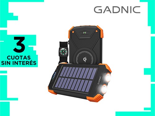 Cargador de Batería Solar Gadnic Power Bank Inalambrico