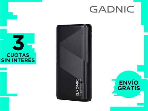 Cargador Portátil Gadnic Energy Power 22000 mAh 2 USB Carga Rápida