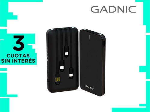 Power Bank Cargador 25000 Mah Gadnic Cable Micro Usb Tipo C iPhone