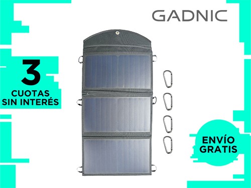 Panel Solar Plegable Portátil Gadnic Cargador USB 30w 3 Paneles