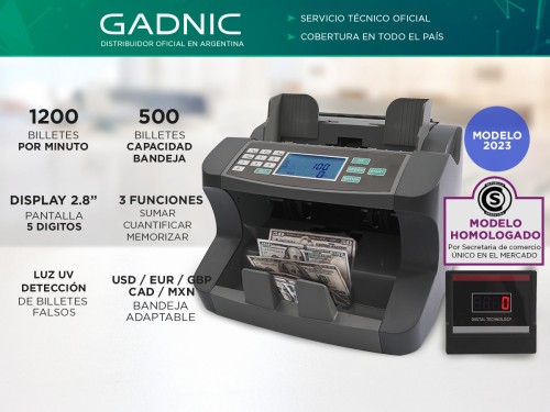 Contadora De Billetes Gadnic Detector Falsos LOTE