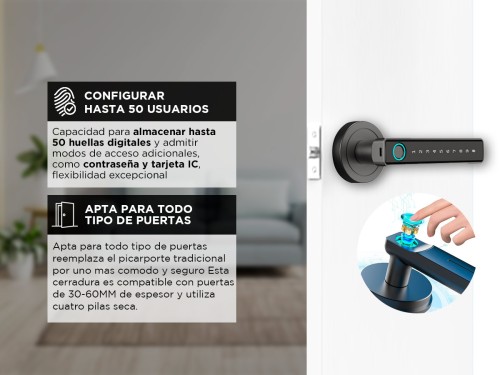 Cerradura Biometrica Gadnic Inteligente Con Bluetooth