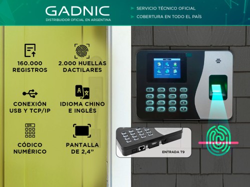 Reloj Control Horario Gadnic C2600 Biometrico Huella Digital