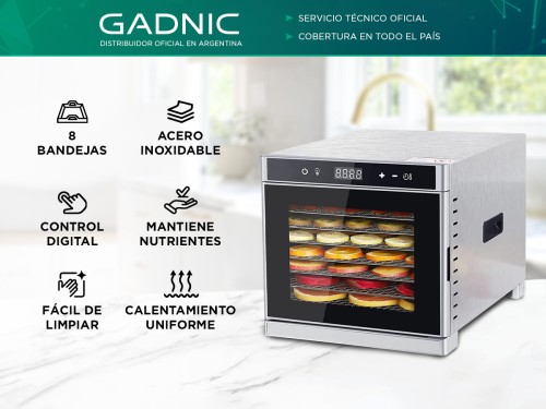 Deshidratador de Alimentos Gadnic 8 Bandejas