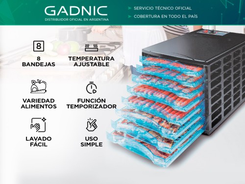 Deshidratador de Alimentos Gadnic 8 Bandejas 630W