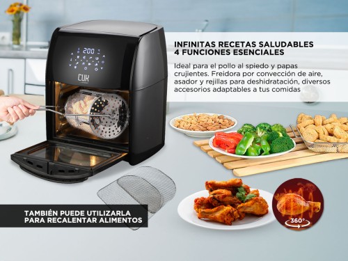 Freidora Sin Aceite Gadnic F120 12Lts 1700w Control Digital Antiadhere