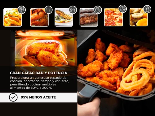 Freidora De Aire Gadnic Digital Táctil 5 Litros Visor