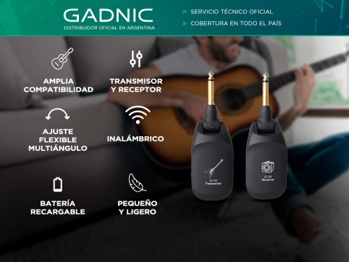 Transmisor y Receptor De Audio De Guitarra Gadnic TRG01 Inalámbrico