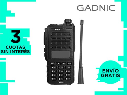 Handy Gadnic WK88 Bi-Banda 10w 128CH Hasta 12km + 2 Baterías y Manos L