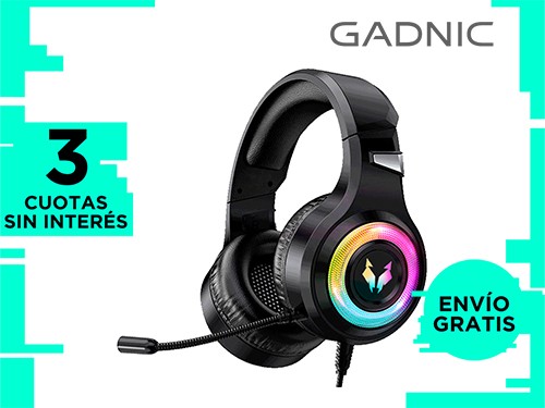 Auriculares Gamer Alpha A9000 Play Microfono Luz RGB Cancelacion Sonid