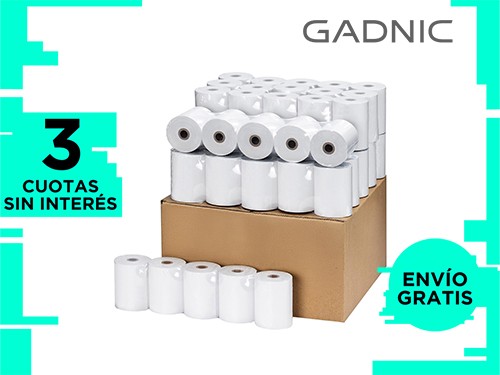 Rollos de Papel para Impresoras Termicas Gadnic x50 unidades