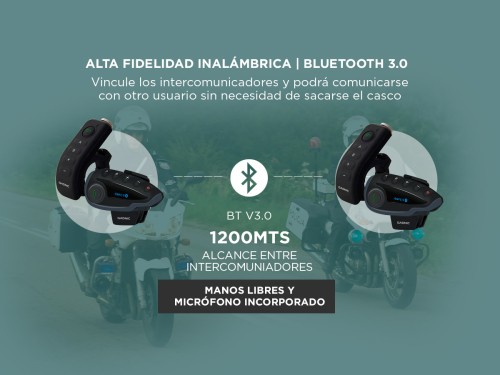 Intercomunicador Moto Gadnic G-800 Kit x2 Bluetooth