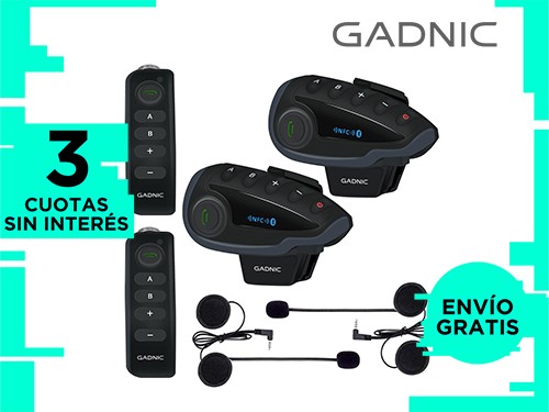 Intercomunicador Moto Gadnic G-800 Kit x2 Bluetooth