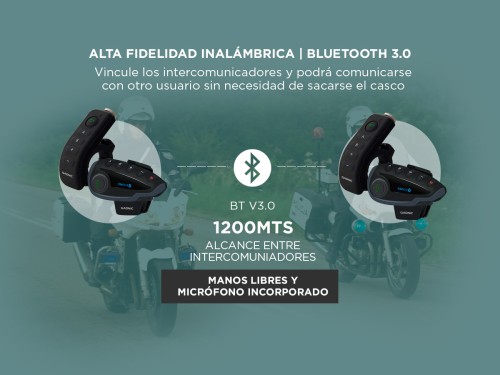 Intercomunicador Moto Gadnic G-800 Manos Libres Bluetooth 1200mts Hast