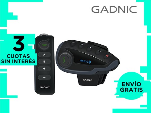 Intercomunicador Moto Gadnic G-800 Manos Libres Bluetooth 1200mts Hast