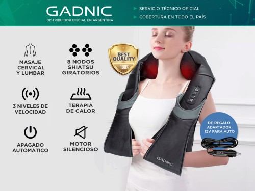 Masajeador Cervical Gadnic ARCE 8 Nodos Shiatsu