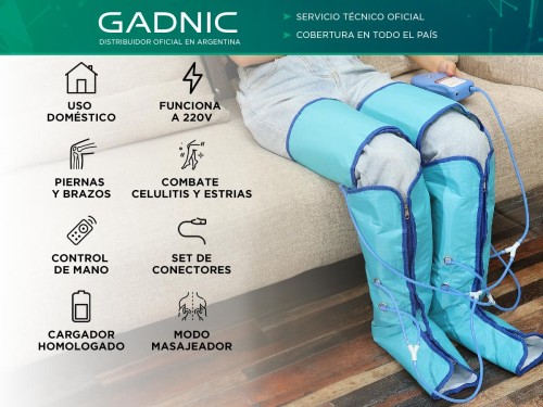 Botas de Presoterapia Gadnic Drenaje Celulitis Estrías Relax de Pierna