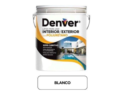 Pintura Para Interior/Exterior Látex con Poliuretano Denver 20 Litros