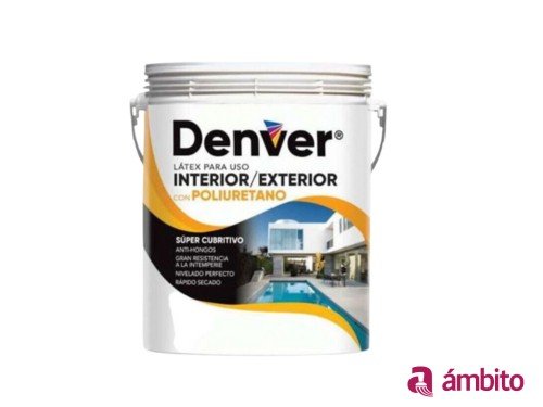 Pintura Para Interior/Exterior Látex con Poliuretano Denver 20 Litros