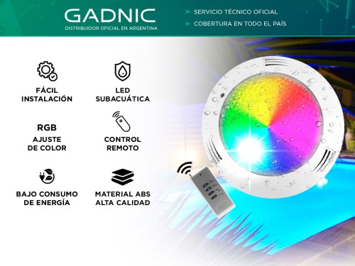 Lampara Led Gadnic Pileta 35w Luminaria Luz Rgb Color