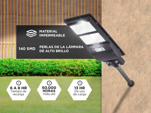 Reflector Solar Led 100w Gadnic S-LIGHT8 Con Sensor de Movimiento Para