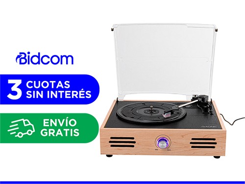 Tocadiscos Gadnic TD32 Bluetooth Portátil 3 Velocidades Aux-In RCA