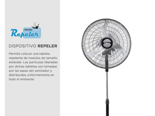 Ventilador de Pie Liliana VPM2016 Orbital con Repeler Aspas Metal 90w