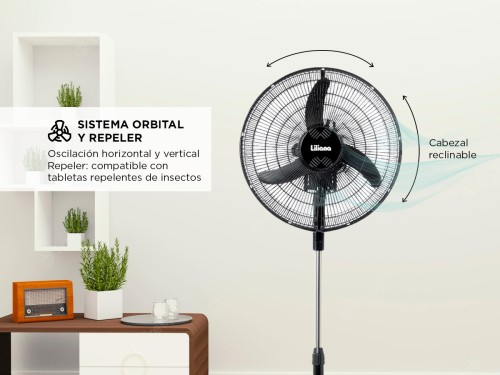 Ventilador de Pie Liliana Orbital VPRN18 Repeler 3 Aspas