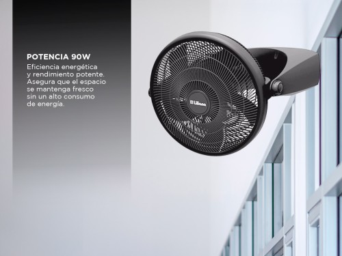 Ventilador Turbo Reclinable 20 Liliana VTF20P 5 Aspas Negras Base anti