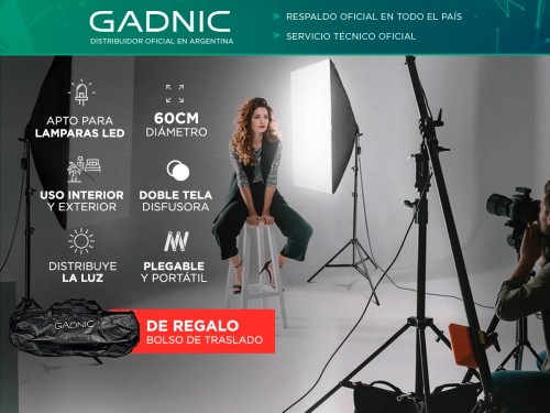 Kit par de Tripodes Gadnic + Softbox Iluminacion + Bolso Kit Profesion