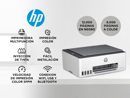 Impresora Multifuncion HP Smart Tank 580 Todo en Uno WiFi