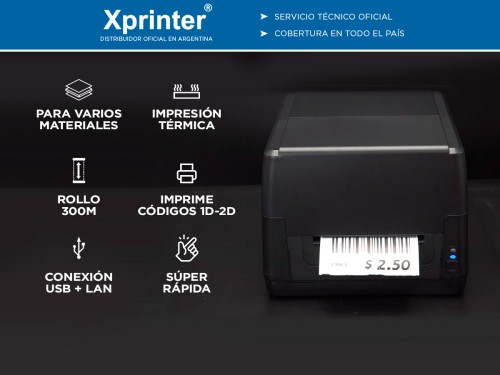 Impresora Térmica Directa Transferencia XPRINTER XP-T451B Impresión de