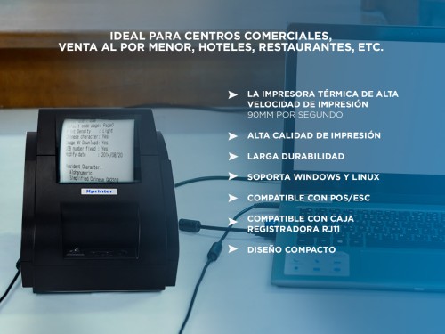 Impresora Térmica X-Printer XP-58IIH USB 58mm Alta Velocidad Impresión